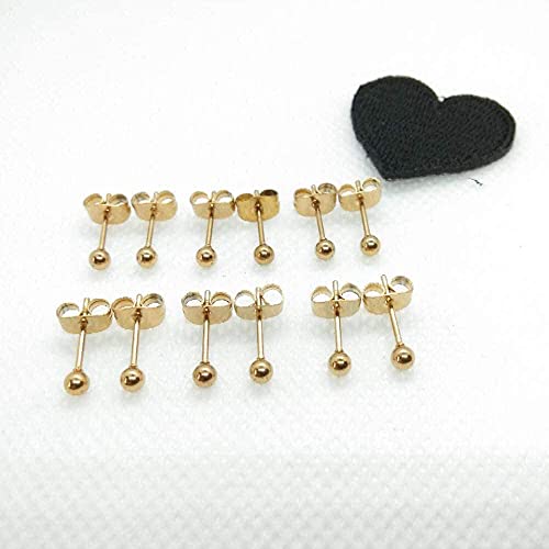 14K Gold Plating Tiny 3Mm Minimalist Stud Earrings Micro 20G Cartilage Piercing Ear Studs Mini Bead Post Earrings For Women&Men… #TOP2