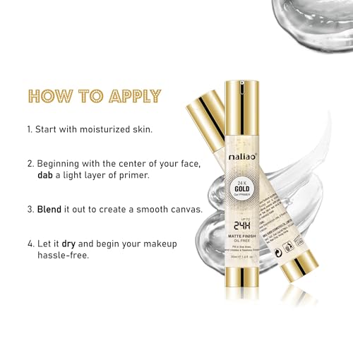 Image of Maliao 24K Gold Gel Matte Finish Oil-Free Primer - Flawless Base for Lasting Beauty 30ml