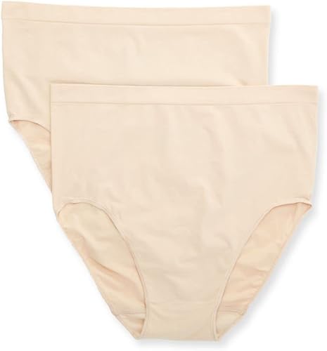 Miniatura 3 de PLAYTEX Paquete de 2 calzones de maternidad sobre el vientre para mujer, Café Au Lait, talla XL, Cafe Au Lait