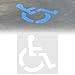 Handicap Parking Stencil, Adorable Silicone Handicaps Parking Template, 44.09x40.94 inches Foldable and Flexible, 1mm Thickness, Wheelchair Symbol Tool for Pavement Painting