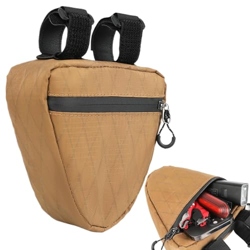 SUNCN マウンテンバイク フレーム バッグ - 防水ロードバイクバッグ 0.9L サイドジッパー付き 自転車用ツールポーチ 通勤・ツーリング向け