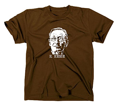 Hermann Hesse T-Shirt, Siddharta, unterm rad, steppenwolf, demian, M, braun