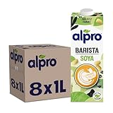 8 x 1L Alpro Barista Soya Drink Gluten Free Plant-Based With Calcium