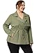 Agnes Orinda Plus Size Anorak Jackets for Women Drawstring Waist Trench Coat Utility Jacket ST Patrick's Day 1X Green