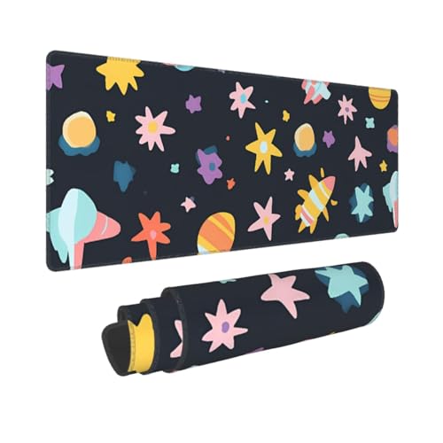 Grand tapis de souris Space Element 80x30 cm antidérapant pour clavier d'ordinateur - 6