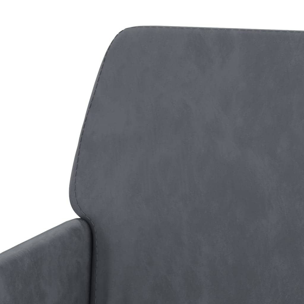 Comoda poltrona in velluto con struttura in metallo, 62 x 79 x 79 cm, grigio scuro, schienale e braccioli imbottiti per una seduta rilassante, istruzioni di montaggio incluse (lingua italiana
