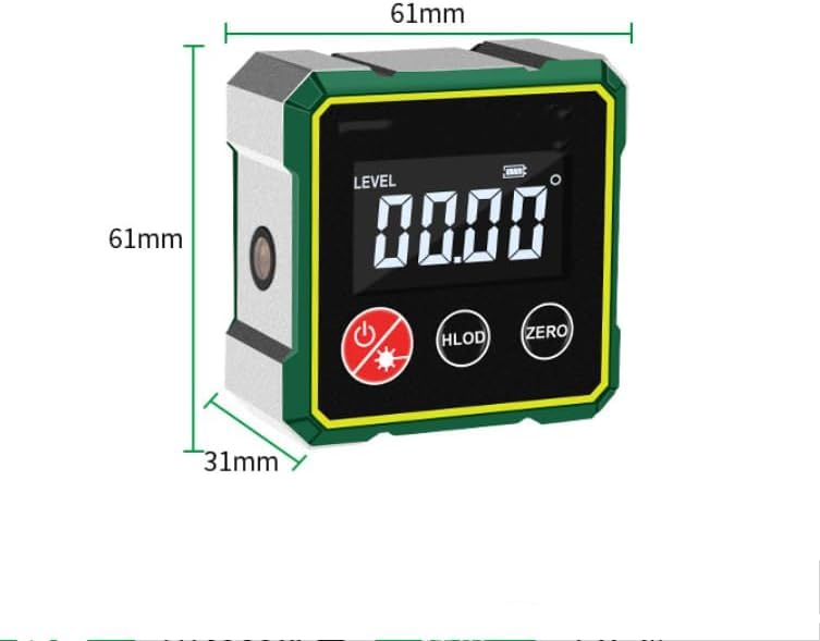 Misuratore angolare digitale magnetico con laser elettronico, strumento di misura angolare, livello digitale con display LCD, spegnimento automatico per misurazioni di precisione (Con Laser)
