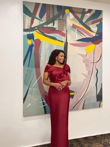 Women's Off The Shoulder Mermaid Prom Dress Satin Elegant Formal Evening Dress Floor Length Wedding Guest Dress4