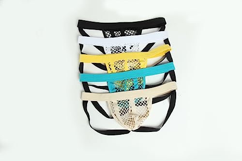 Swbreety Men's See Through Fishnet Jockstrap Underwear Mesh Jock Strap G-String Thongs Underpants2