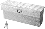 VEVOR Truck Bed Tool Box, Heavy Duty Aluminum Tool Box with Tread Patterns, Storage Toolbox Chest Organizer with Lock and Key, Ideal for Pickup, Truck Bed, RV, Trailer, 34 x 12 x 15.4 in, Silver