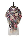 LILBETTER Large Tartan Fashion Women Scarf Lovely Best Gift Scarf Wrap Shawl (H Light Tan)