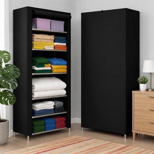 Image of YouCopia Collapsible Wardrobe 6 Shelves Storage Clothes Storage Rack Quick Wardrobe /Cabinet /Multipurpose Storage Rack, Foldable, Collapsible Fabric Organizer for Home Office