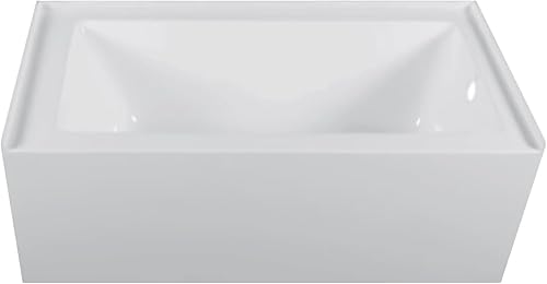 Miniatura 36 de Fine Fixtures Acrílico, bañera de fibra de vidrio con delantal integral frontal en blanco brillante, drenaje a mano derecha, 48 x 32 pulgadas