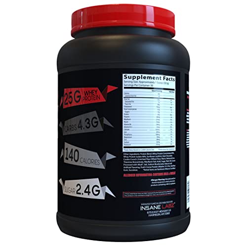 Image of Insane Labz Insane Whey,100% Muscle Building Whey Protein, BCAA Amino Profile, Mass Gainer, Meal Replacement (Cookies & Cream, 30 Servings)