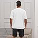 Men's Fashion Oversized T-Shirts Streetwear Loose Fit Crewneck Tshirt Workout Casual Short Sleeve Tops White