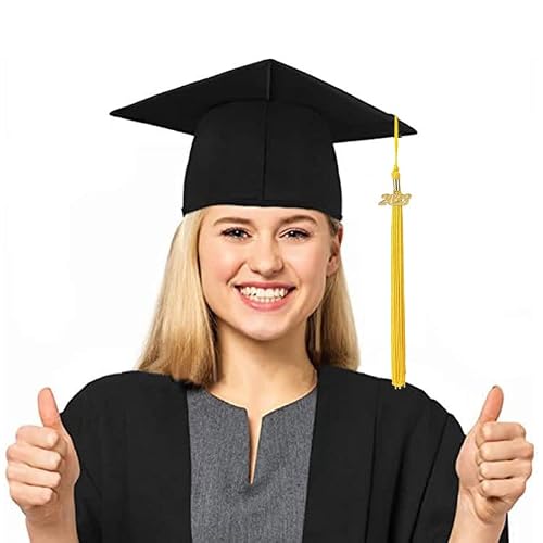 Jin Jing Bao 2023 Graduation Tassel Academic Graduation Cap Tassel With 2023 Year Charm For Graduates And Graduation Party Activities (Yellow) #TOP2