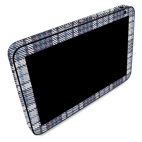 Image of MightySkins Carbon Fiber Skin Compatible with Amazon Echo Show 8 (Gen 2) - Blue Plaid | Protective, Durable Textured Carbon Fiber Finish | Easy to Apply | Made in The USA