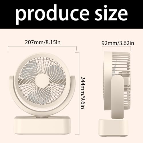 Ventilador eléctrico portátil recargable de 6 velocidades para escritorio y dormitorio 4