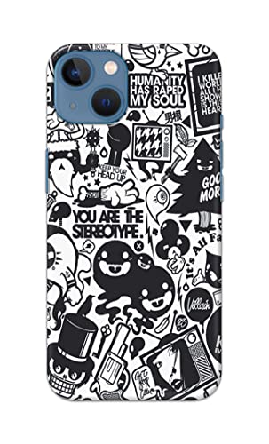 Image of Printed Hard Back Cover Case for Apple iPhone 13 Back Cover (Mixed Cartoon) -702