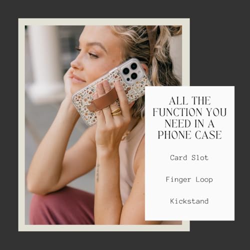 Walli Cases for iPhone 16 Pro Case Aesthetic Wallet Phone Case Card Holder, Securely Holds up to 2 Cards - Cute, Trendy Phone Cover for Women, fits iPhone 16 Pro, with Kickstand & Finger Strap — view 4