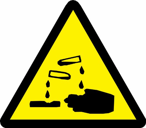 Étiquettes acide en vinyle jaune 60228 autocollant de signalisation carrée 20 cm