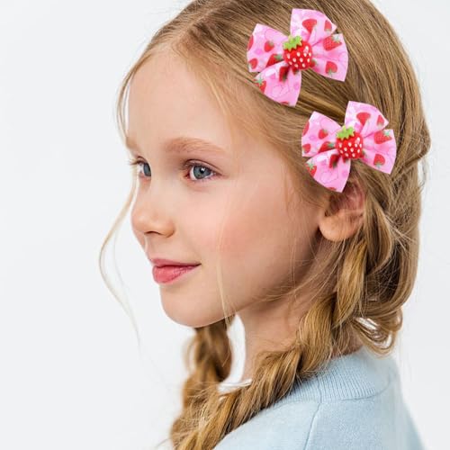 2 Piezas Pinzas para el Cabello con Diseño de Fresa, Clip Cocodrilo Decorativo para Niñas y Mujeres miniatura 5