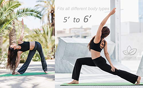 Yogipace,2 Back Pockets,29"/31"/33"/35"/37" Inseam, Women's Bootcut Yoga Pants Workout Pants,Petite/Regular/Tall Length, 29" Inseam, Size M, Black #TOP5