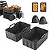 Produktbild Ninja Heißluftfritteuse Silikonform Zubehör für Double Stack XL SL400EU, AF400EU, AF451EU, AF300EU, Foodi Max AF500EU, 4 Silikon Einsätze für Heißluftfritteuse Einsatz für Dual Zone Air Fryer (Grau)