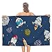 Asciugamano da spiaggia morbido - Telo mare senza sabbia grande - Telo mare personalizzato 78,7 x 129,5 cm, navicella spaziale con asteroide e stella