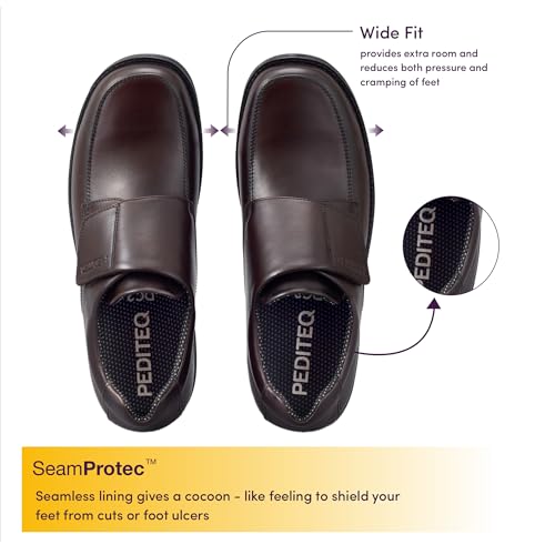 Image of DC2 Alicante Men's Fully Adjustable Wide Fit Diabetic Shoe for Diabetic Feet | Swollen Feet | Neuropathic Feet | Genuine Leather