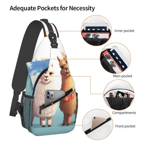 Bolso tipo sling unisex negro para viaje y senderismo miniatura 3