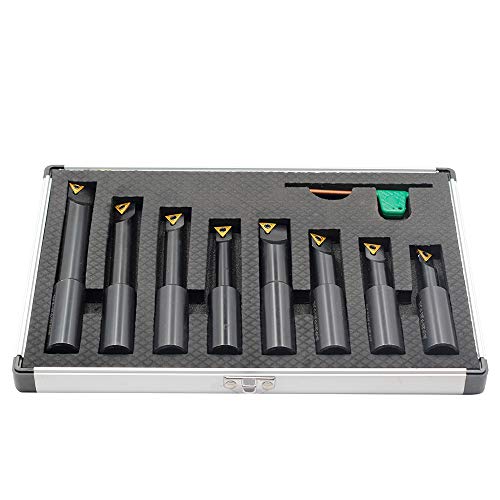 Oscarbide 3/4 Inch Shank Indexable Boring Bars 8 Pieces/Set,90 Degree Round Shank Boring Bars With Indexable Carbide Inserts 4 Pieces Tcmt21.51 & 4 Pieces Tcmt221 thumb #2
