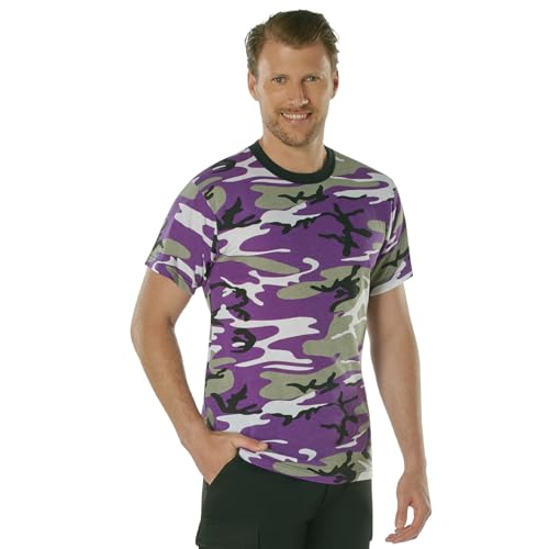 Image of Rothco Camo T-Shirt | Men's Short Sleeve Camouflage Crew Neck Base Layer Rugged Outdoor Hiking Workout Gym Tee Shirt