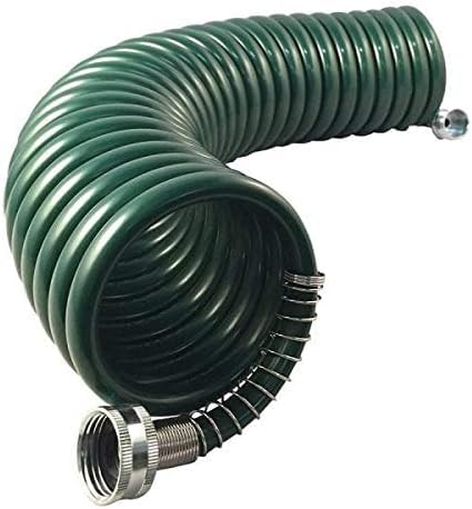 Image of Flexon 1 /2 inch x 25ft Coil Garden Hose - Compact, Kink-Resistant, Lightweight, Space-Saving Design, Durable and Weather-Resistant Watering Hose for Small Yards and Gardening (Pack of 12)