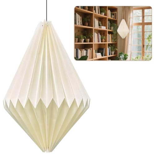 HuaMuDM Nordische Kreativpapier Lampenschirm,Origami Design Papier Lampenschirm,Folding Pendelleuchte Kunst Dekor,Wohnzimmer,Esszimmer,Schlafzimmer