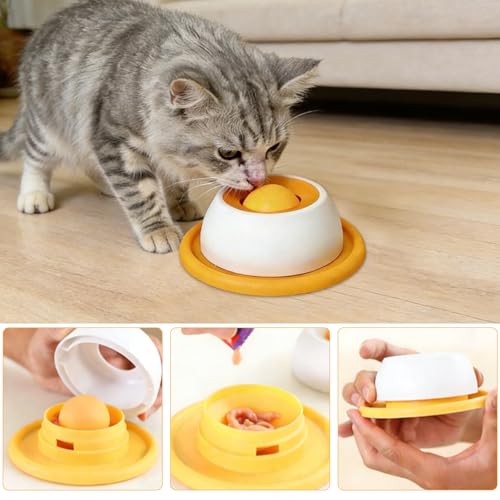 Hundelickspielzeug, Lick Bowl Für Hunde, Leckspielzeug für Haustiere, Hund Leckt Futternapf Mit Integrierter Drehkugel, Nonrutsch Haustieranreicherungsspielzeug, Langeweile Reduzierer