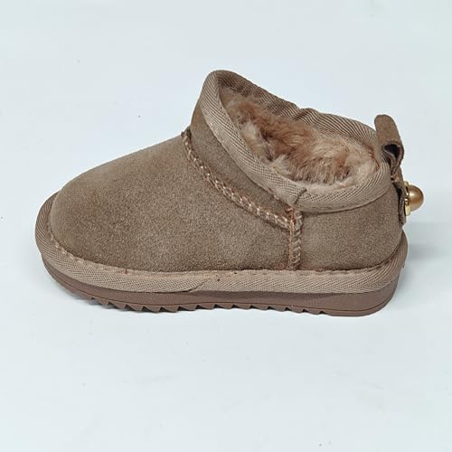 Unisex Kids' Suede Outdoor Slip-On Shearling Boots, Snow boots (red date, Little Kid, 11, Numeric Range, US Footwear Size System, 11.5, Medium)4