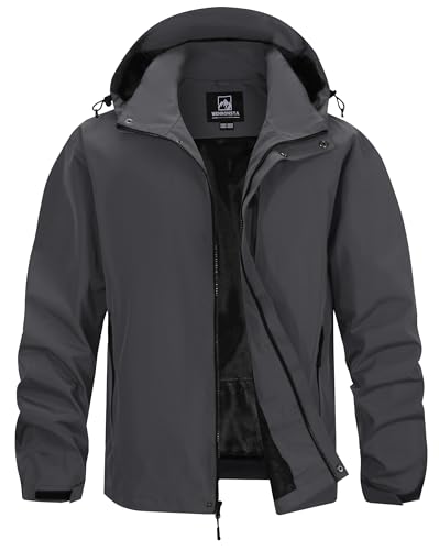 WENRONSTA Men's Lightweight Rain Jacket Waterproof Windbreaker Hooded Raincoat Shell Jacket Outdoor...