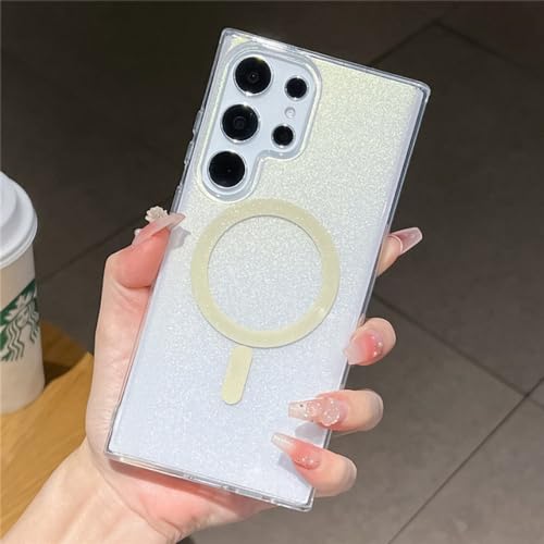 Étui de charge sans fil magnétique transparent pour Samsung S22 Plus PC