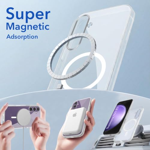 Image of Jkobi Lifetime Anti-Yellow MagSafe Compatible Clear Back Case Cover for Samsung Galaxy S23 FE 5G (Sleek Hard Crystal | Shockproof and Camera Protection)