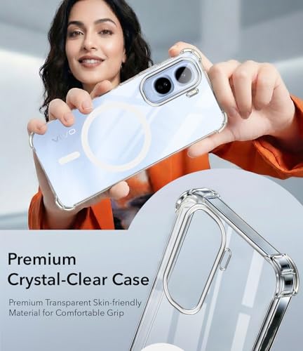 Image of Jkobi Shockproof Crystal-Clear Back Cover for Vivo T5 Pro 5G (Magsafe Wireless Support | Drop & Camera Protection | Hard Polycarbonate)
