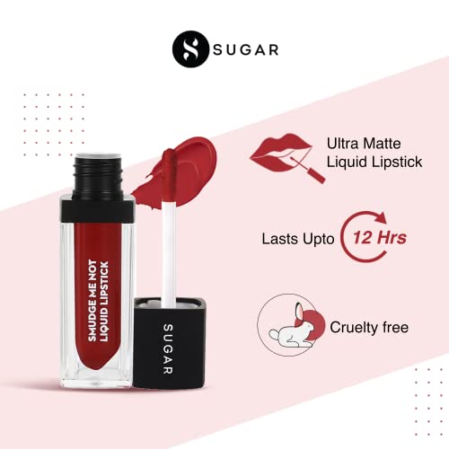 Image of SUGAR Cosmetics Smudge Me Not Liquid Lipsticks for Women | Transferproof & Waterproof | Lasts 12+ Hours | Matte Lipstick | 4.5ml - 46 Rad Red (Orange Toned Red)