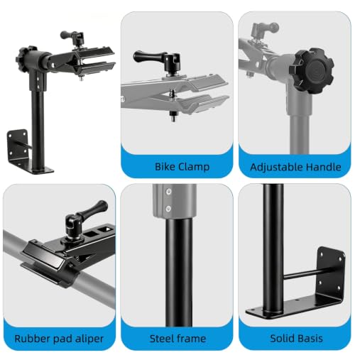 Image of Urban Deco Bike Repair Stand Max 44lbs,Bench Mount Bike Stand,Wall-mounted or Workbench Bike Maintenance Rack with Bike Clamp for Road & Mountain Bikes,Black