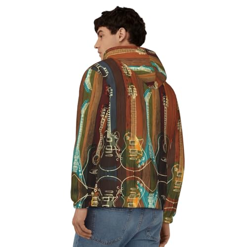 Sweat à capuche zippé Guitars imprimé graphique à cordon de serrage