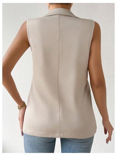 Verdusa Women's Plus Size Old Money Button Up Blazer Vest Business Casual Collared Tops2