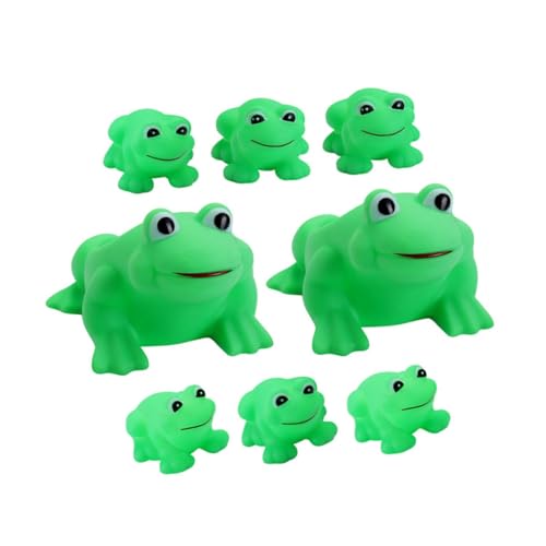 KESYOO 8個 用水遊びバスムトイ 入り 柔らか素材で肌に優しい 母子カエルデザイン 手指筋力トレーニング対応 軽量持ち運び簡単お風呂おち