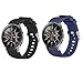 Silicone Sports Watch Band Compatible with Samsung Galaxy Watch 3 Band 45mm / Galaxy Watch Band 46mm / Gear S3 Frontier Suitable for 22mm Smart Watch for Men and Women (2 pcs)