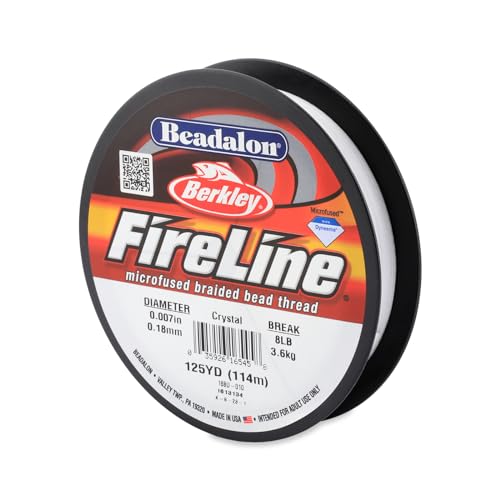 Beadalon FireLine Microfused Braided Beading Cord Thread, Crystal-4LB/125YD