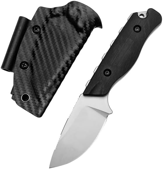 EDC Fixed Blade Knife with Kydex Sheath, Full Tang 8Cr13MoV Steel Blade & Ergonomic G10 Handle for Outdoor, Camping, Fishing and Hiking,Gift For Men