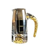 Einfacher, exquisiter und langlebiger Weinbecher aus Glas mit kleinem Fassungsvermögen, 100 ml Goldfolien-Weinspender